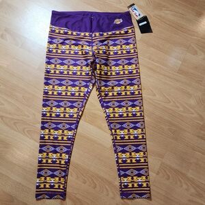 NWT NBA LA Lakers Klew Leggings Purple Yellow Size XL Los Angeles Basketball